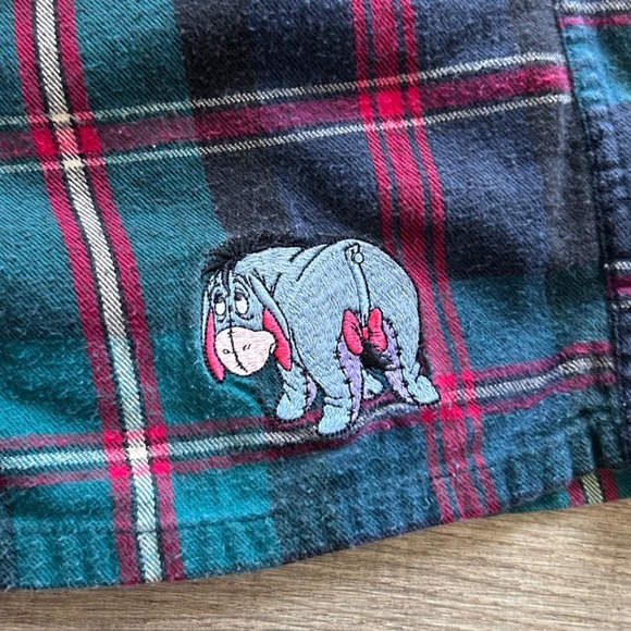 90s Disney Store Eeyore Medium Plaid Boxer Shorts Pajama Sleepwear Loungewear - Picture 3 of 6